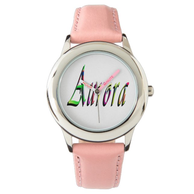 Aurora Girls Namn Logotyp Armbandsur (Framsida)