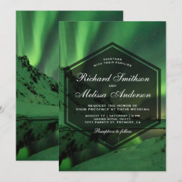 Aurora Glacier Northern Lights Bröllopsinbjudan Inbjudningar