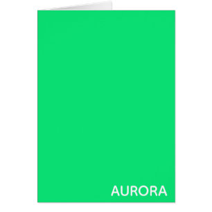 Aurora grönt färg namn hälsningskort