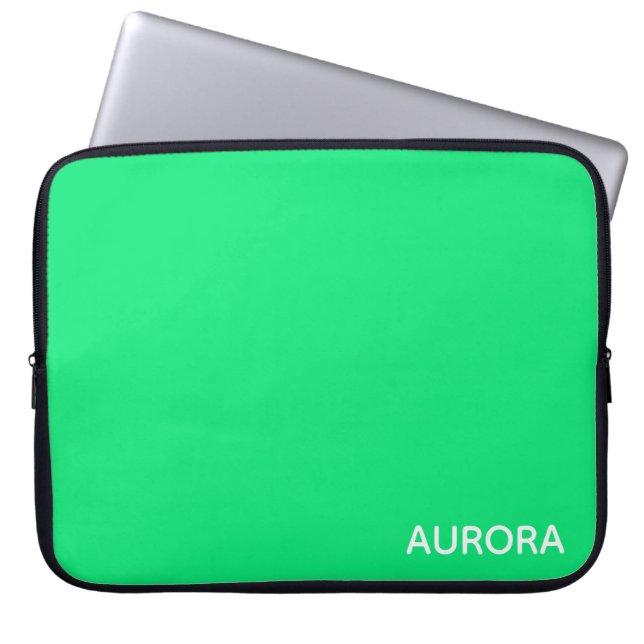 Aurora grönt färg namn laptop fodral (Framsidan)