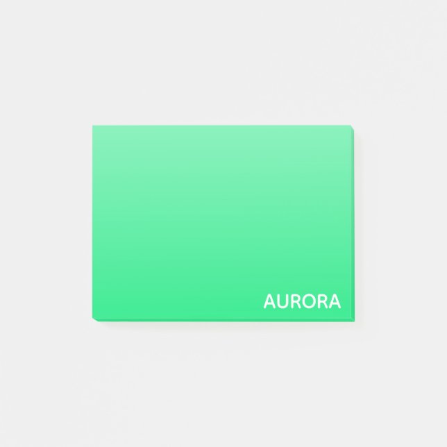 Aurora grönt färg namn post-it block (Framsida)
