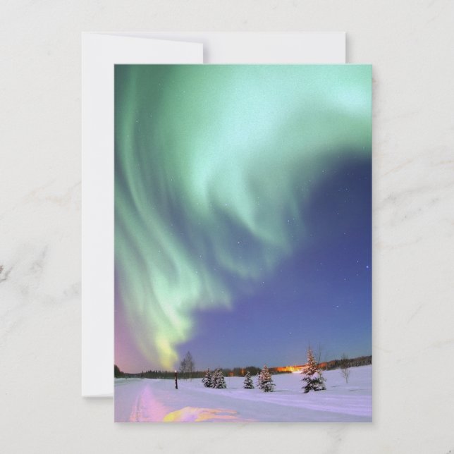 Aurora - härligt nordligt ljus inbjudningar (Framsida)