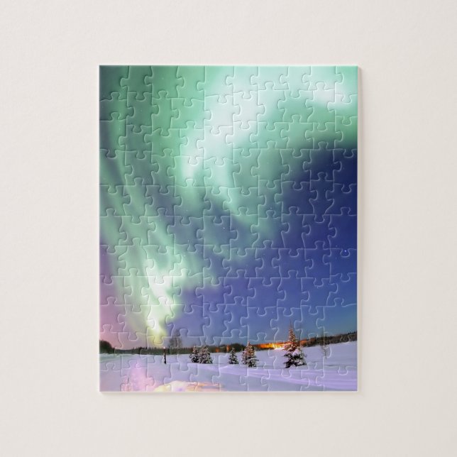 Aurora - härligt nordligt ljus pussel (Vertikal)