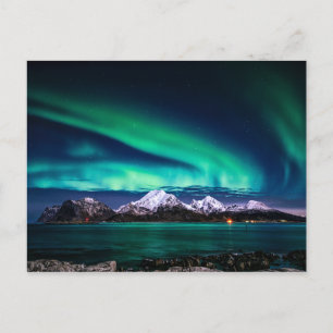 Aurora Himmelsljus Snöbergssjö Vykort