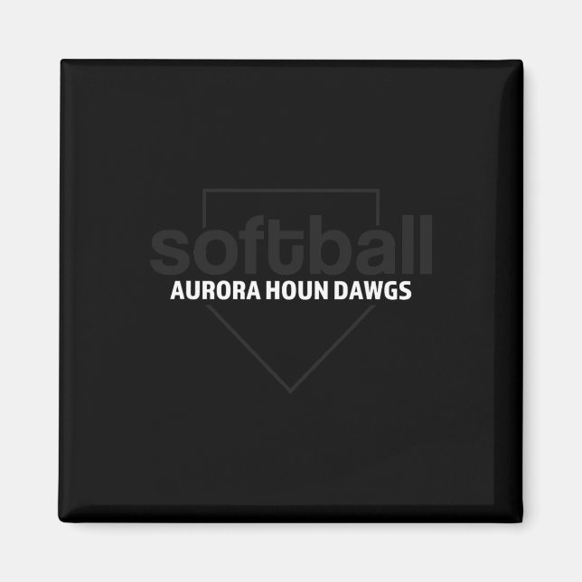 Aurora Houn Dawgs Softboll Hemmaplan  Magnet (Framsidan)
