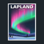 Aurora i Lappland Finland Travel Vykort<br><div class="desc">Lappland, Finland, är en brinnande arktisk region som är känd för sina landskap i snö, norra Ljus och rik Sámi-kulturen. I norra Finland är det en vinterbädd fylld med frusen sjöar, tät skog och valskal. En av dess mest berömd attraktion är Rovaniemi, officiellens hemstad Jultomten, där besökare kan träffas runt...</div>
