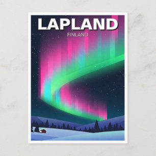 Aurora i Lappland Finland Travel Vykort