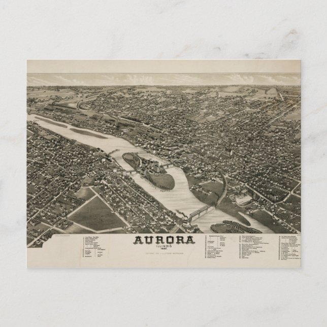 Aurora, Illinois (1882) Vykort (Framsida)