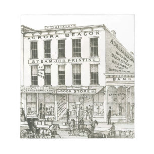 Aurora Illinois Aurora Beacon News 1871 Stone Lith Anteckningsblock
