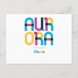 Aurora Illinois Mid Century, Pop Art. Vykort