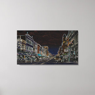 Aurora Illinois South Broadway Neon Art 1920 Canvastryck