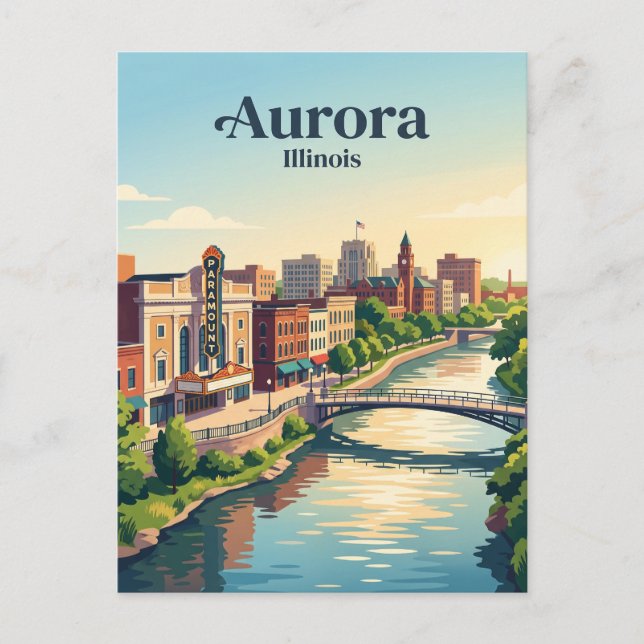Aurora, Illinois Vykort (Framsida)