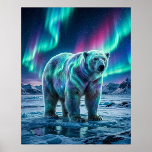 Aurora Isbjörn Norra himlen Poster