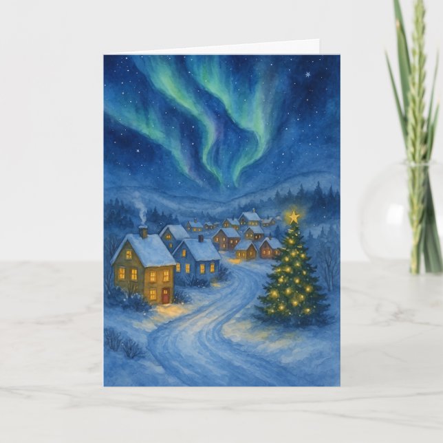Aurora Jul Village Card Kort (Framsida)