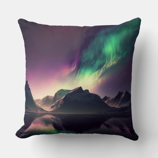 Aurora Ljus Natten Himlar Kudde (Framsida)