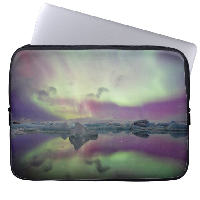 Aurora Ljuset Reflekterar Lagun | Island Laptop Fodral (Framsidan)