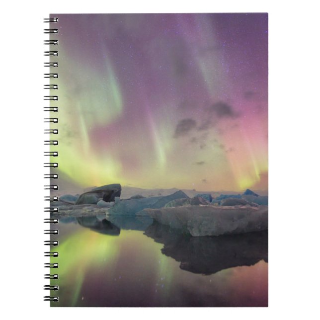 Aurora Ljuset reflekteras i lagunen Anteckningsbok (Framsidan)