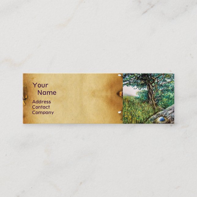 AURORA/MAGIC TRÄD, grönt, blått, stycke Mini Visitkort (Framsida)