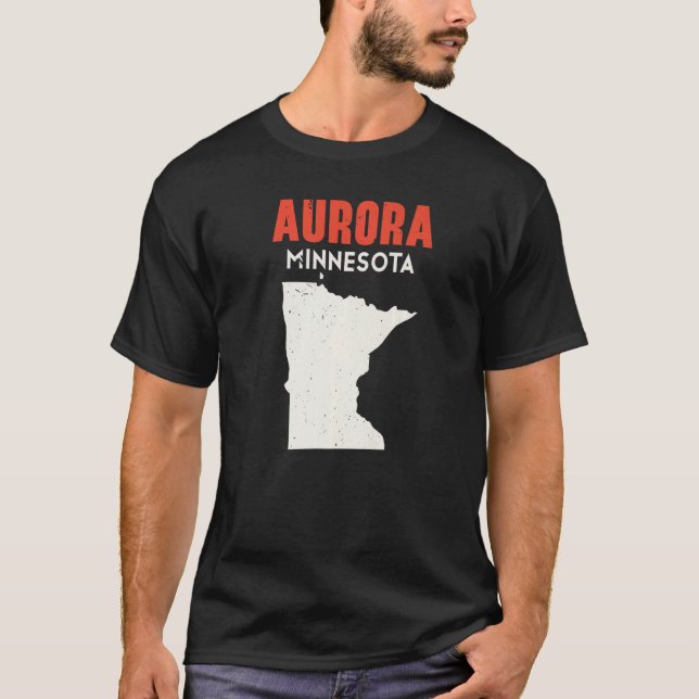 Aurora Minnesota USA, USA, State America Travel Mi T Shirt (Framsida)