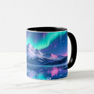Aurora Mountain Reflection Mugg