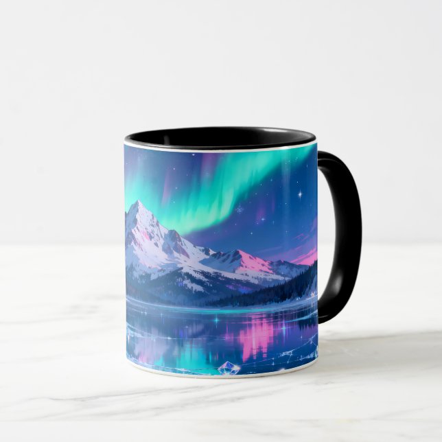Aurora Mountain Reflection Mugg (Framsida höger)