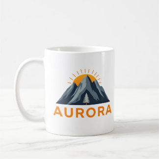 Aurora Mountain Sunrise Logo – Outdoor Adventure Kaffemugg