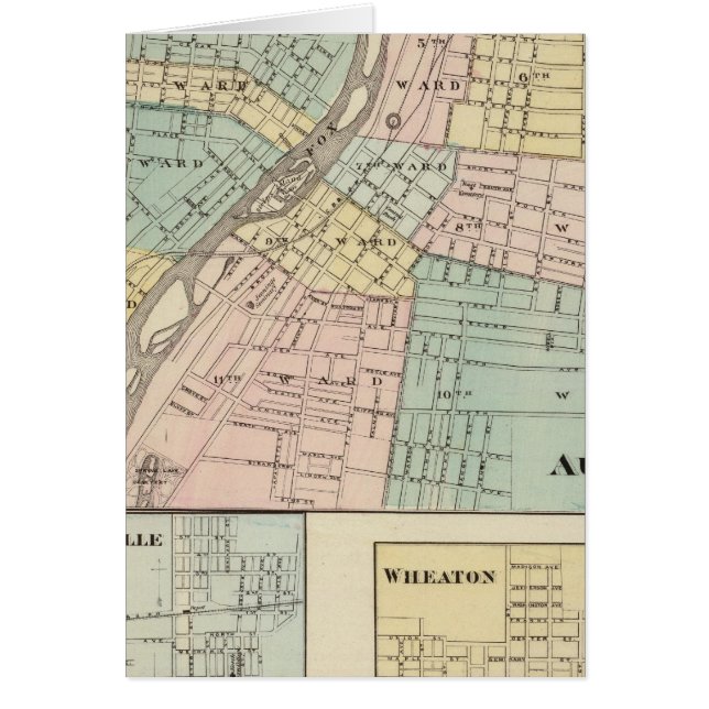 Aurora, Naperville och Wheaton Hälsningskort (Framsidan)