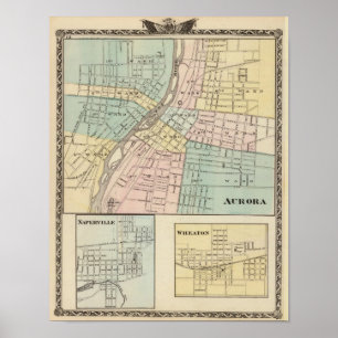 Aurora, Naperville och Wheaton Poster