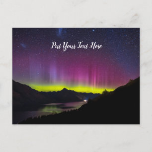 Aurora Nya Zeeland Queenstown NZ Mjölkskum Vykort