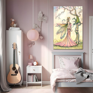 Aurora och drakfairi Konst av Molly Harrison Poster