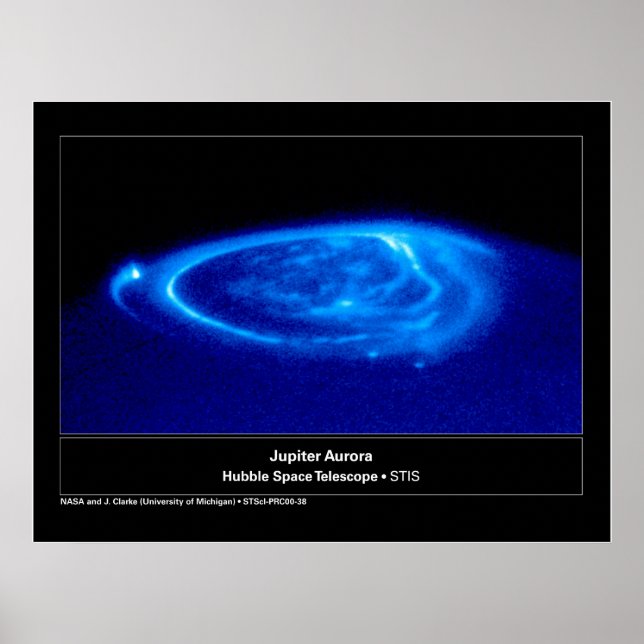 Aurora om Jupiter Hubble Telescope Poster (Framsidan)