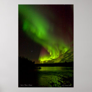 Aurora över den Salcha floden Poster