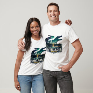 Aurora över Everglades med Alligator Silhouette T Shirt
