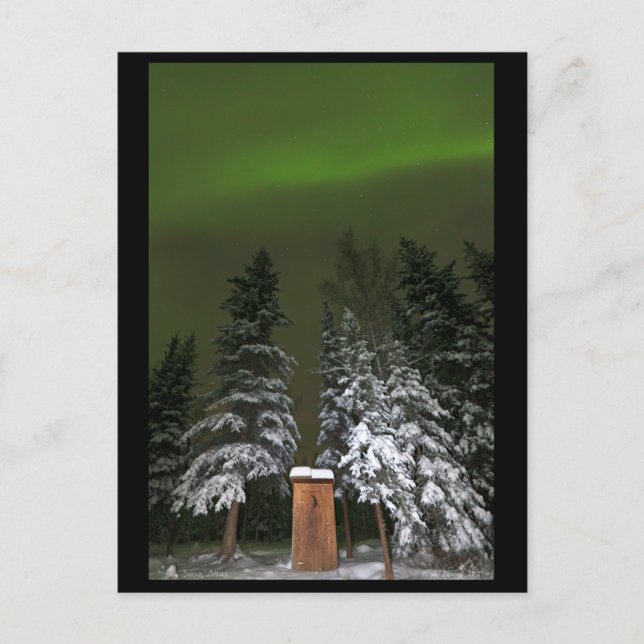 Aurora över Outhouse Vykort (Framsida)