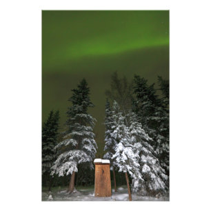 Aurora över outhousen fototryck