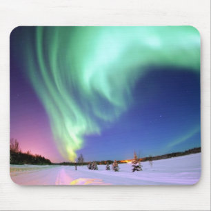 Aurora på björn lake.en musmatta