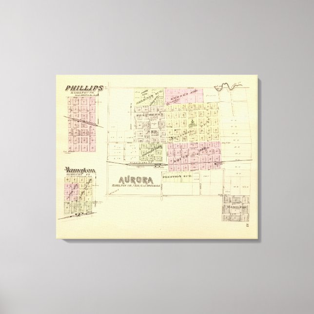 Aurora Phillips, en Hampton, Nebraska Canvastryck (Framsida)