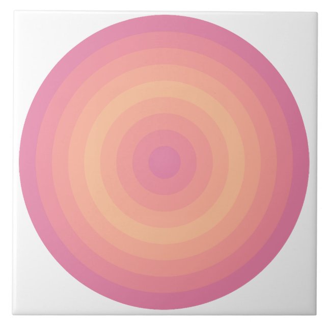 Aurora Rosa Fuzzy Peach Circles Ceramic Tile Kakelplatta (Framsidan)