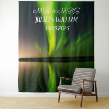 Aurora Script Mr & Mrs Bröllop Bakgrund banner