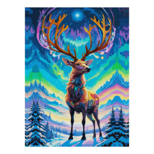 Aurora Stag: Magi i Natten Fototryck