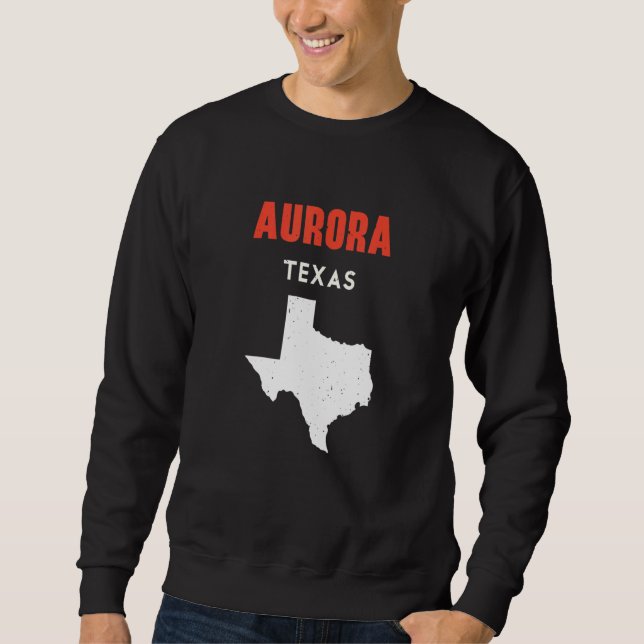 Aurora Texas USA Stat Amerika Resa Texas Lång Ärmad Tröja (Framsida)