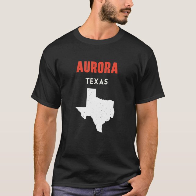 Aurora Texas USA State America Travel Texas T Shirt (Framsida)