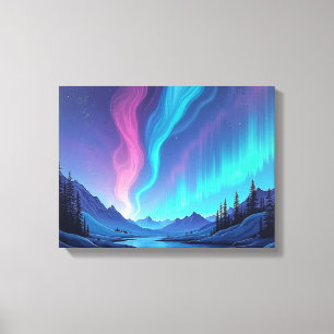 Aurora Tide – Premium 16"x12" Fluid Art Canvas