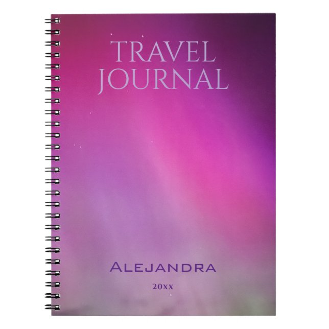 Aurora Travel Journal Name Year Notebook Anteckningsbok (Framsidan)