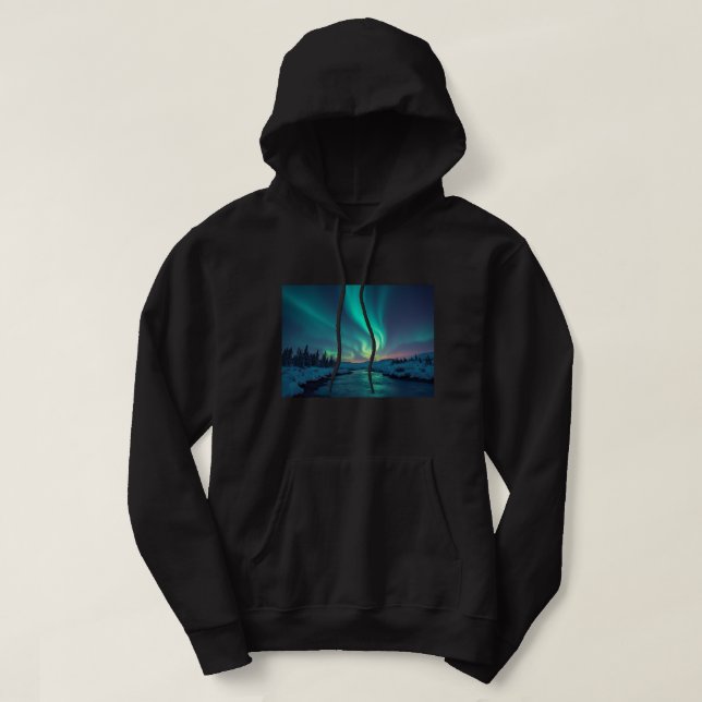 Aurora tryckt hooded T-Shirt Hoodie (Design framsida)