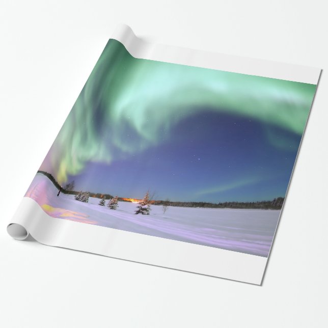 Aurora - Vackert norra Ljus Presentpapper (Utrullad)