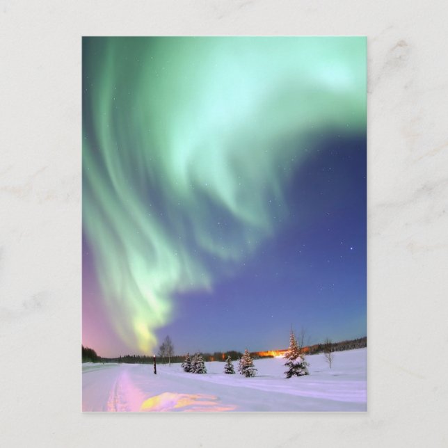 Aurora - Vackert norra Ljus Vykort (Framsida)