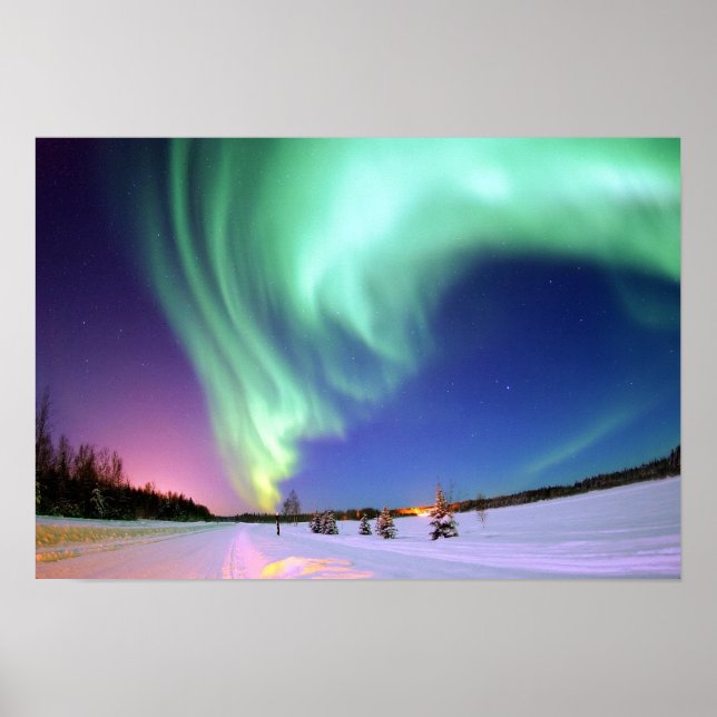 Aurora vid Bear Sjö. Poster (Framsidan)