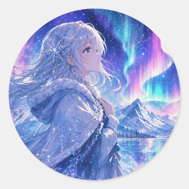 Aurora Vinterflicka Klistermärke (Framsida)