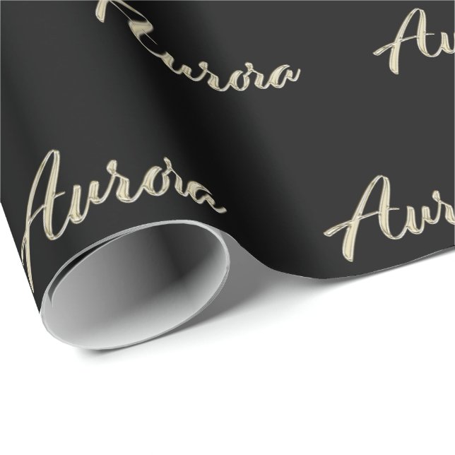 Aurora white gold Handwriting Geschenkpapier Presentpapper (Rullad Hörn)